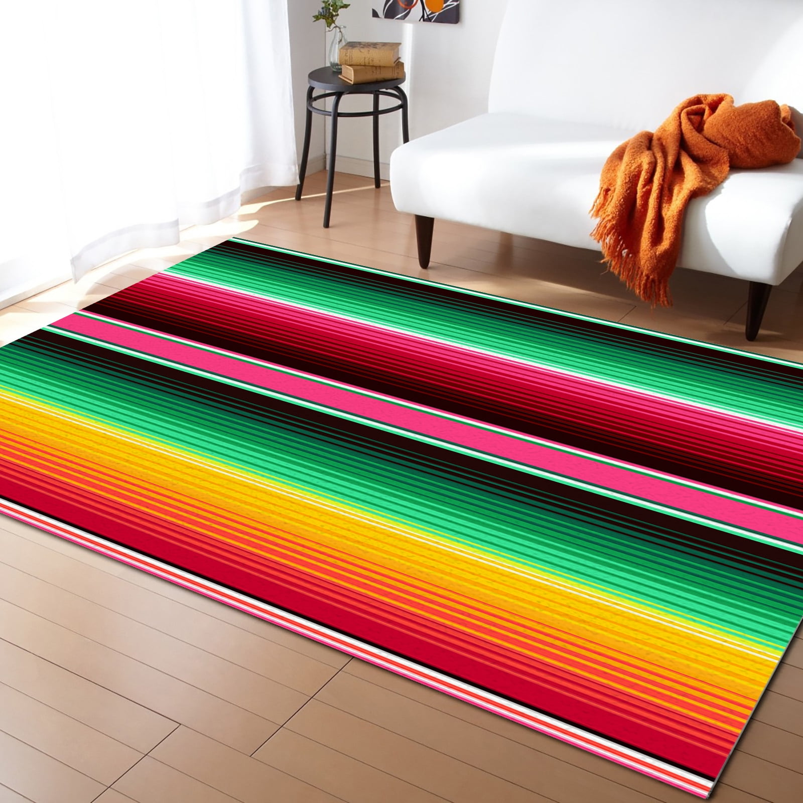Blue And Purple Mexican Baja Floor Mat