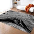thumbnail image 1 of Coral velvet Fluid Art Black And White Living Room Carpet Coffee Table Floor Mat Study Bedroom Bedside Home Decoration Large Rug Floor Mat, 1 of 5