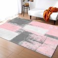 thumbnail image 1 of Coral velvet Oil Painting Abstract Texture Pink Carpet Area Rug Children's Room Living Room Bedroom Large Rug Home Play Decoration Floor Mat, 1 of 5