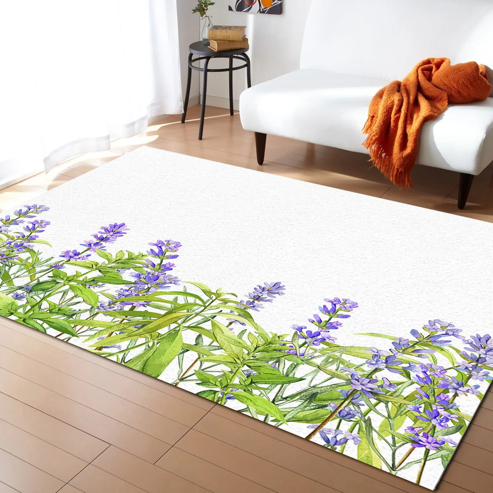 Coral velvet Plant Lavender Verbena Officinalis Carpet Area Rug ...