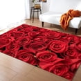 thumbnail image 1 of Coral velvet Red Rose Flower Black Carpet Living Room Large Area Rugs Bedroom Carpet Modern Home Living Room Decor Floor Rug, 1 of 5