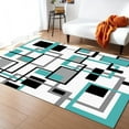 thumbnail image 1 of Coral velvet Retro Nordic Geometric Abstract Orange Carpet Area Rug Children's Room Living Room Bedroom Home Play Decoration Large Floor Mat, 1 of 5