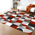 thumbnail image 1 of Coral velvet Retro Nordic Geometric Abstract Orange Carpet Area Rug Children's Room Living Room Bedroom Home Play Decoration Large Floor Mat, 1 of 5