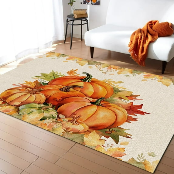 Coral velvet Thanksgiving Autumn Fallen Maple Leaves Living Room Floor Mat Study Bedroom Bedside Home Decoration Large Rug Floor Mat