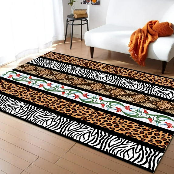 Coral velvet Zebra Animal Print Black and White Carpet for Living Room Kids Bedroom Bedside Rugs Soft Carpets Home Sofa Table Decor Mat
