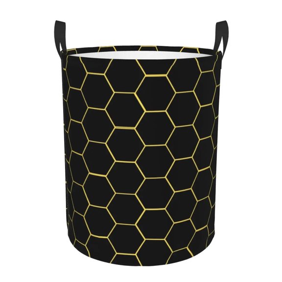 Laundry Basket Collapsible Hexagons Geometric Clothes Hamper for Nursery Kids Toys Storage Bag