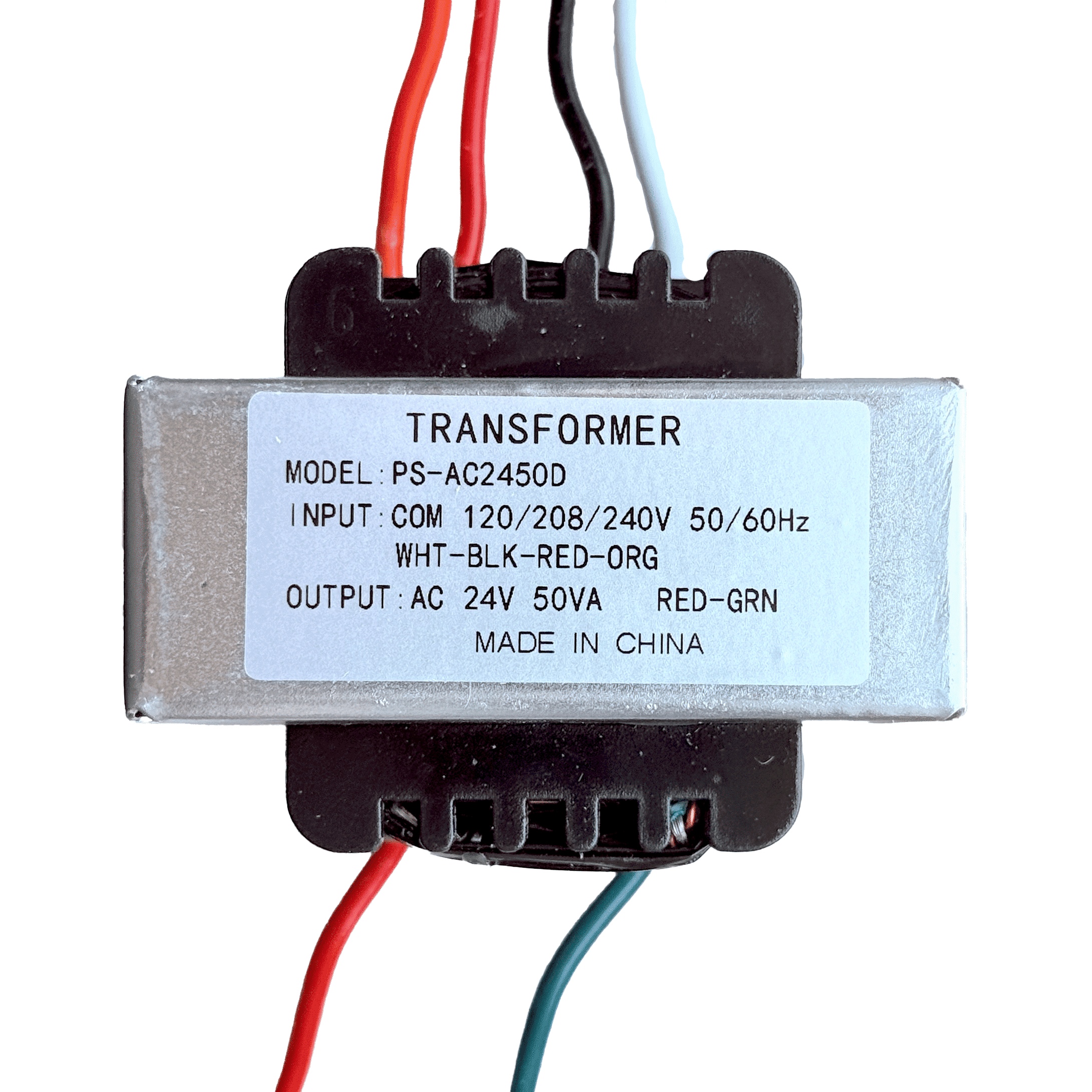CoralVolt 24V 50VA HVAC Control Transformer Furnace AC Replacement Multi-Tap 120/208/240V Foot Mount
