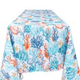 thumbnail image 1 of Coralee Ocean Coral Heavyweight Indoor Outdoor Stain/Liquid Resistant 100% Polyester Tablecloth 70" Round Umbrella, 1 of 4
