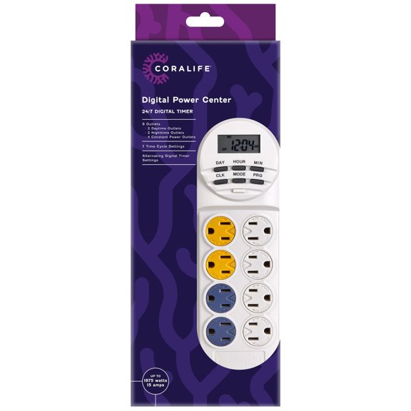 Coralife Aquarium Fish Tank 8-Outlet 24/7 Digital Power Center Timer