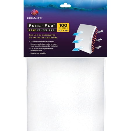 CORALIFE , 100105135 , PURE-FLO FILTER PAD 100M , 30X36IN/FINE
