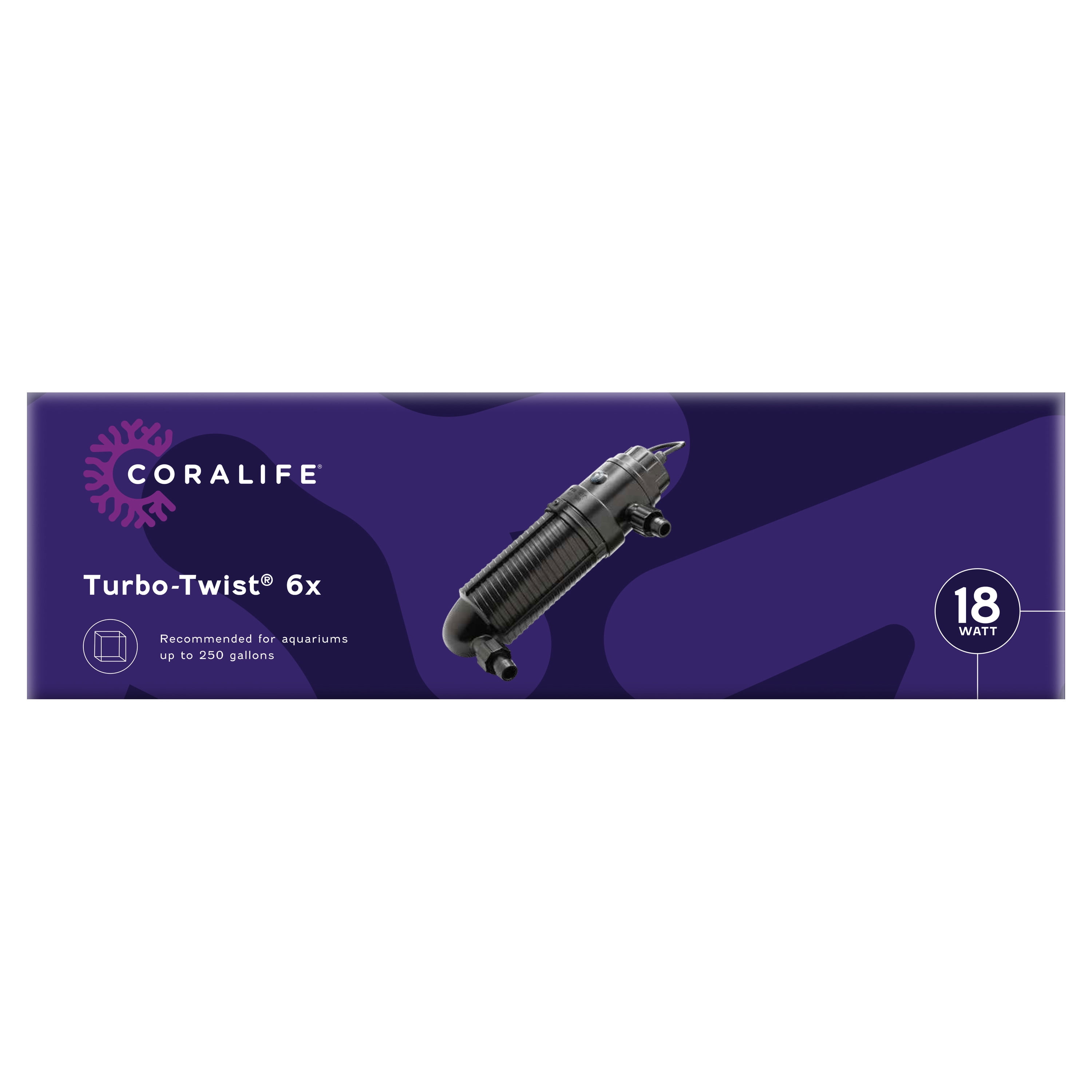Coralife Turbo-Twist UV Sterilizer Black 6X, Up to 250 Gallons ...