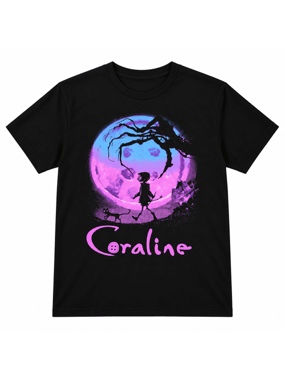 Coralin.e T-Shirt, Coralin.e Halloween Cartoon Graphic Shirt, Dark Fantasy Movie Lover Shirt