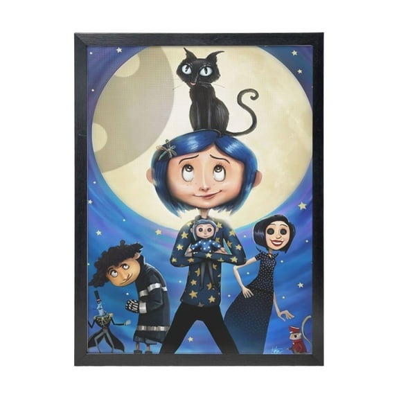 Coraline 4 Black Framed Canvas Wall Art Fashion Decor, 12x16in Wall Decor For Living Room, Bedroom, Office