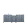 thumbnail image 1 of Coraline 92 in W Dark Grey Double Bath Vanity, Carrara Marble Top, and Faucet Set, 1 of 5