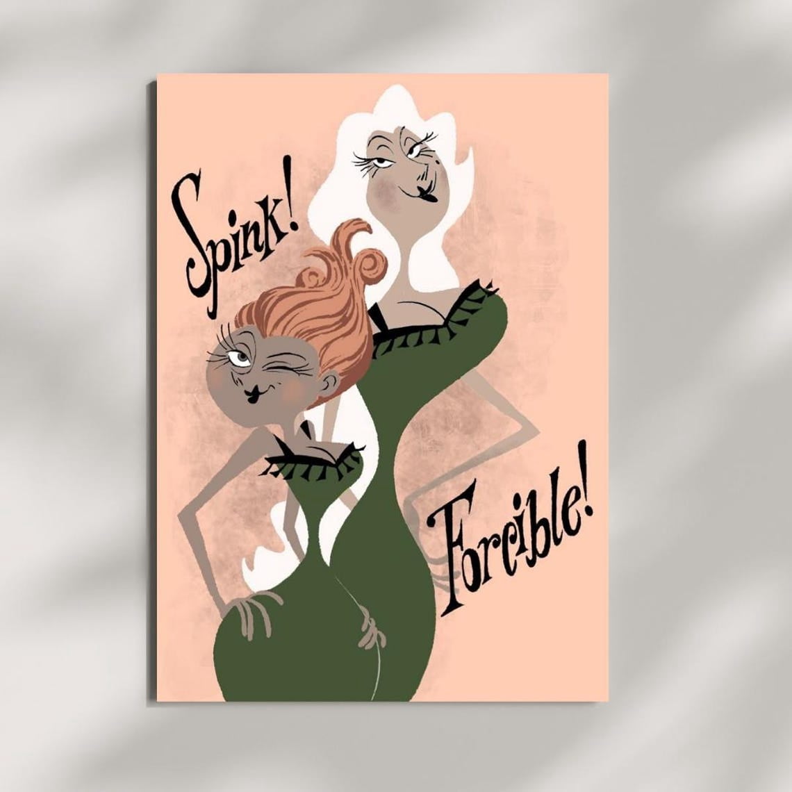Coraline Art Print, Miss Spink And Forcible Retro Cartoon Poster