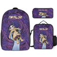 Coraline Backpack Set Kids 3PCS Schoolbag Sets with Lunch Bag Pencil