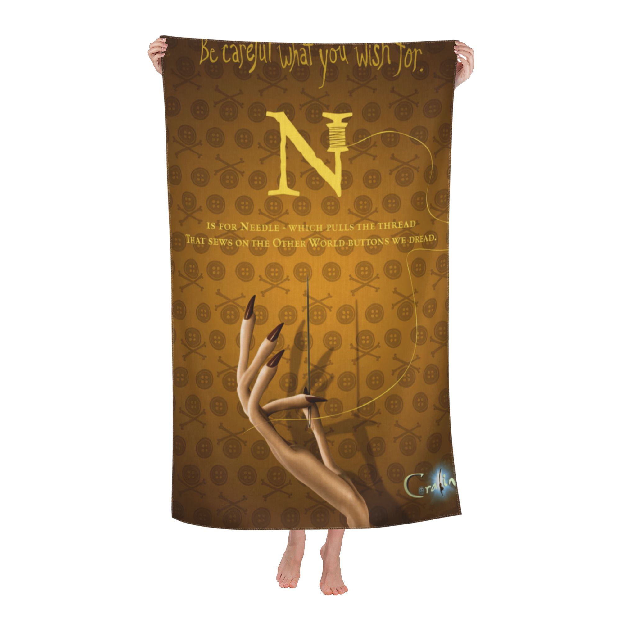 Coraline Beach Towel, Large Microfiber Bath Towel, Women Men Lovely ...