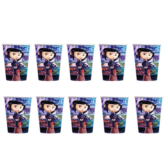 Coraline Birthday Party Supplies Cups Tableware Disposable Paper Mouthwash Drinking Cups