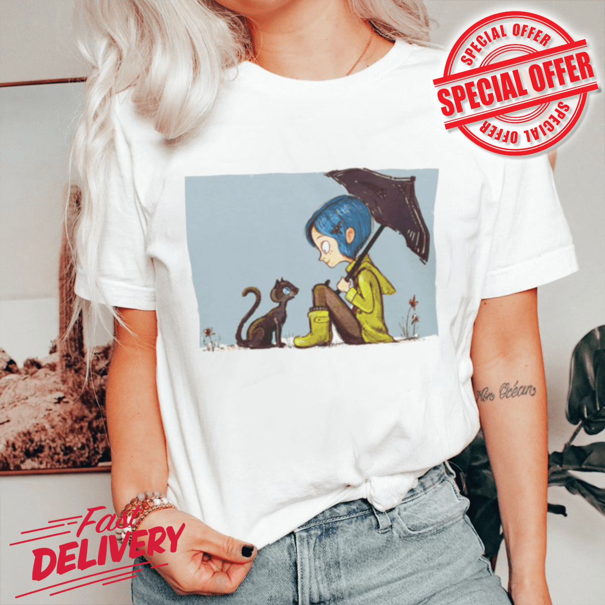 Camiseta Unisex De La Película 'Coraline' | 100% Algodón, Estampado Frontal | Disponible De La S A La 3XL