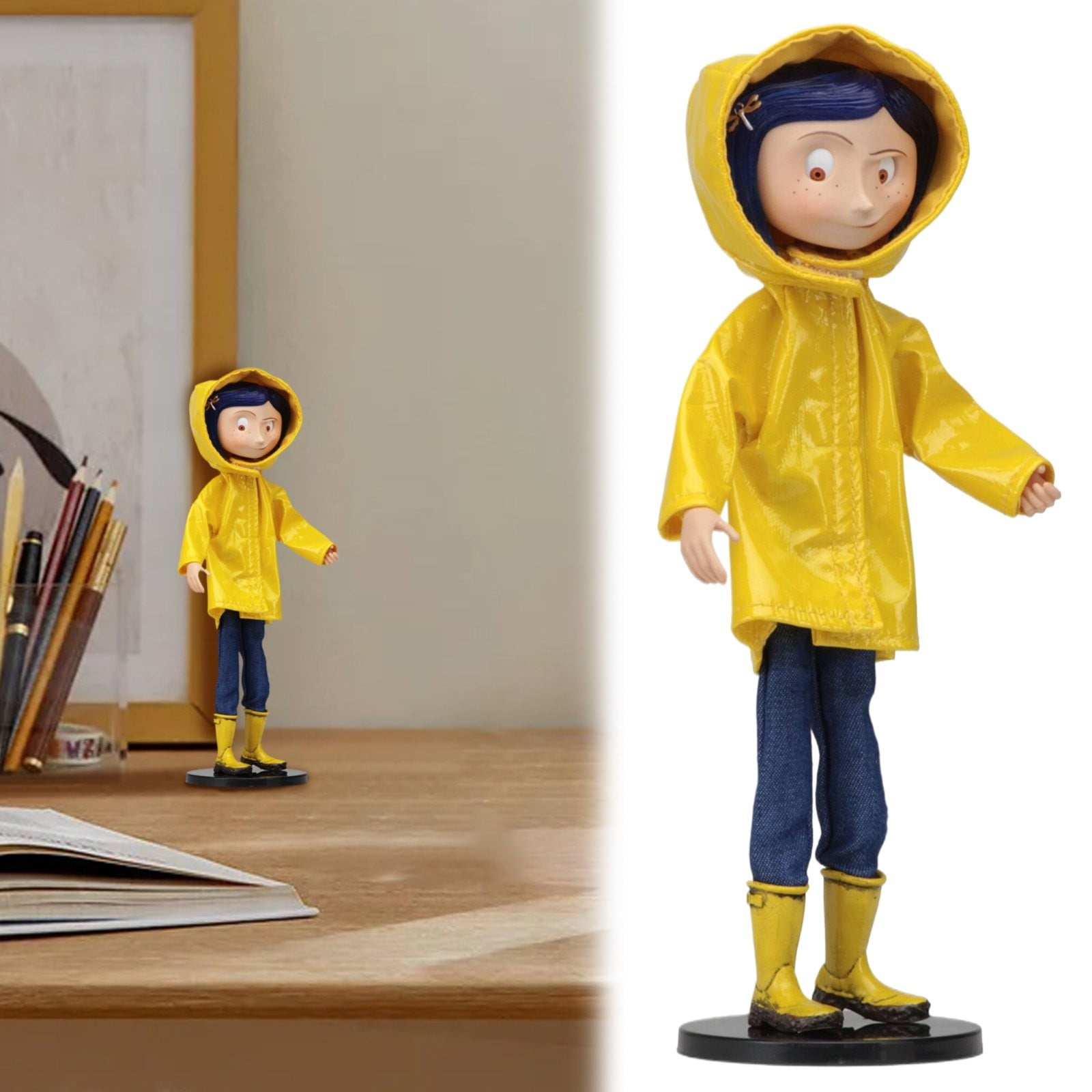 Coraline Fashion Doll, 7inch Coraline Bendy Doll in Rain Coat Action