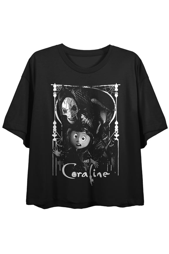 Coraline Other Mother & Coraline Women's Black Crew Neck Short Sleeve Crop Top - Large