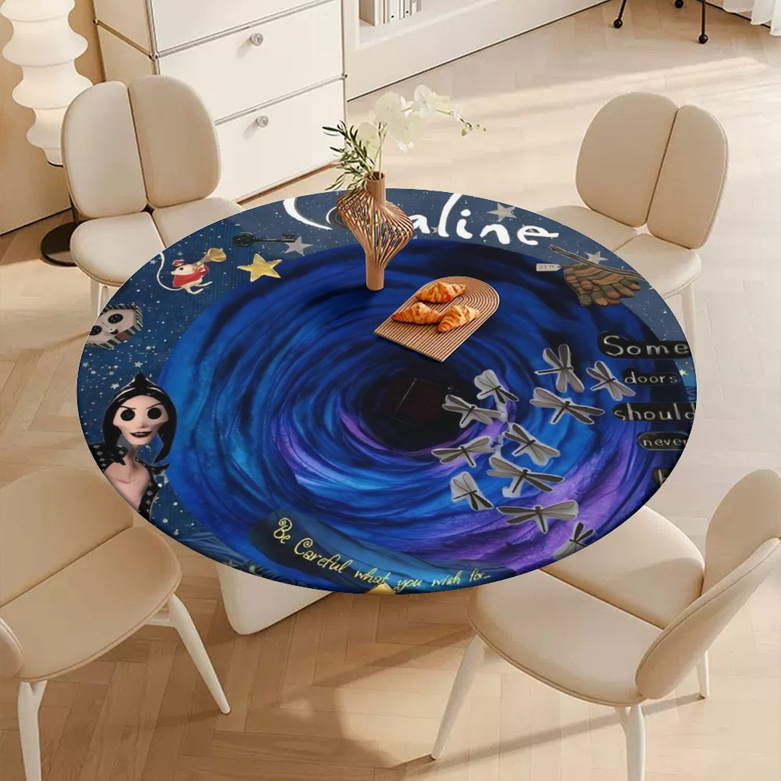 Coraline Round waterproof Oxford tablecloth 100cm