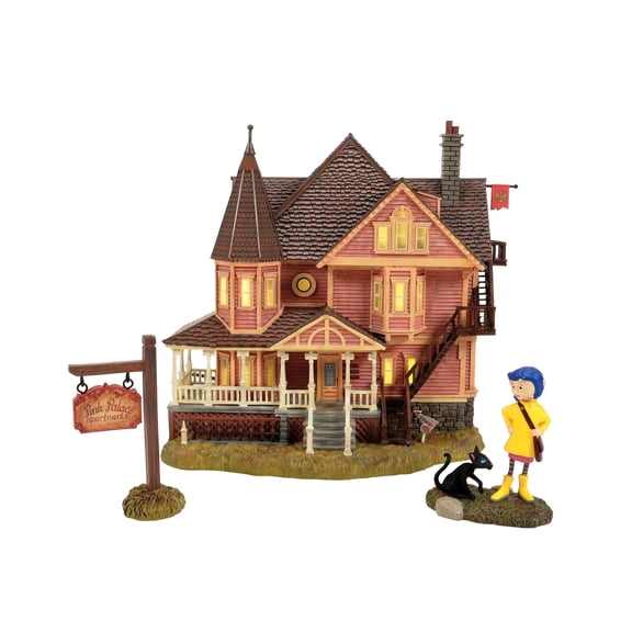 Department 56 Coraline Village Figurine and Lit Building Set, 3 Pieces