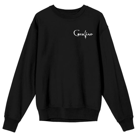 Coraline Some Things Are Not As They Seem Crew Neck Long Sleeve Black Adult Sweatshirt
-3XL