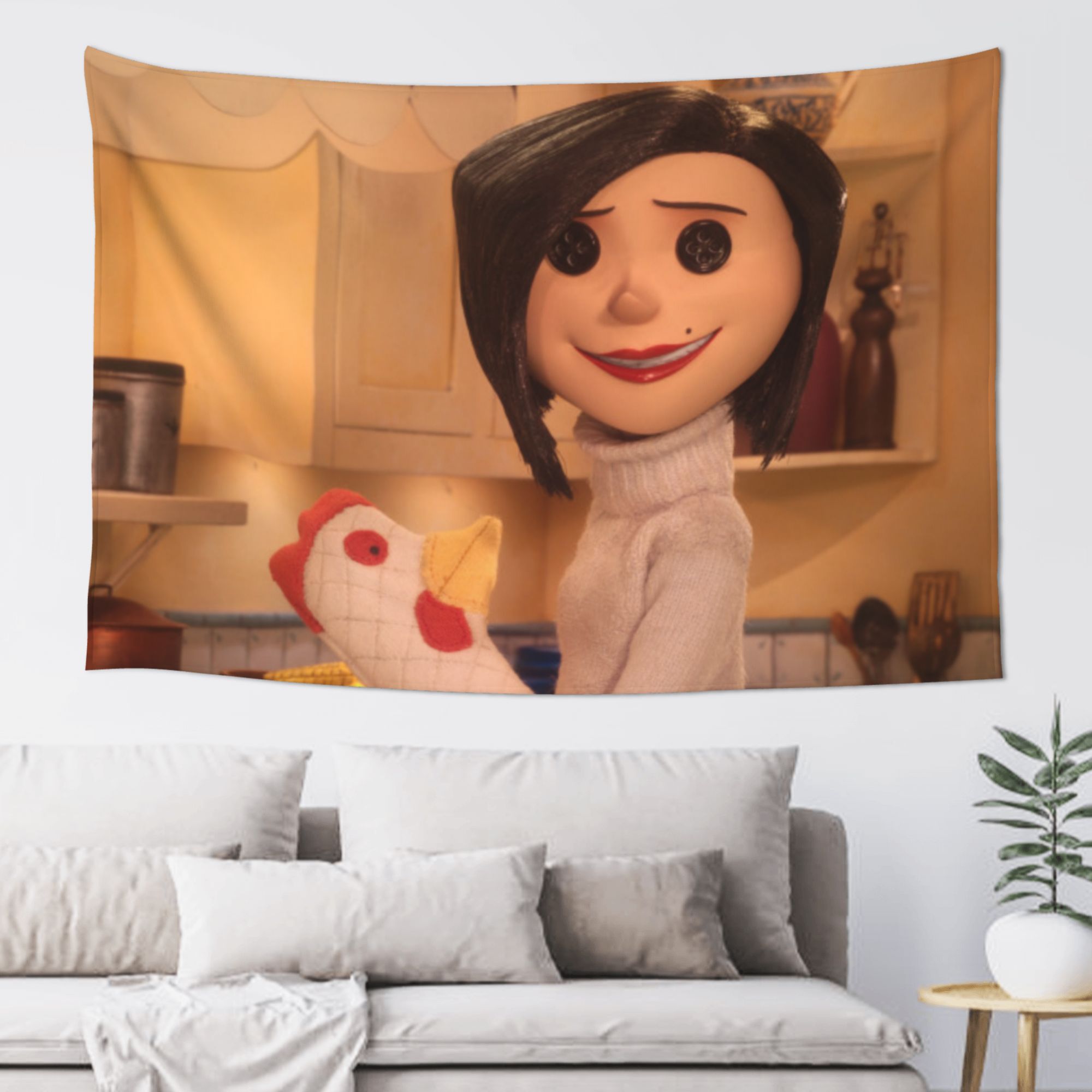 Coraline Tapestry, Anime Wall Poster Art, Wall Tapestry For Bedroom