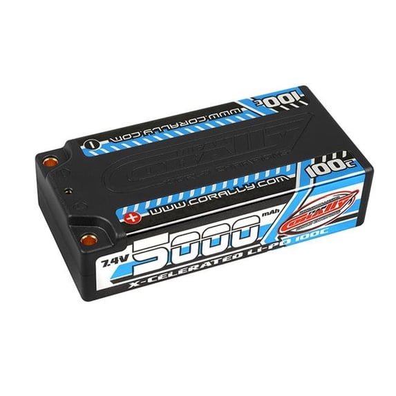 Corally COR49705 5000 mAh 7.4V 2S 100C X-Celerated Hardcase Lipo Battery