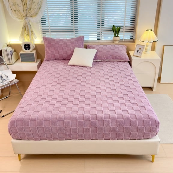 Corals Fleece Mattress Protector,Waterproof 60"x79" Deep Pocket Mattress Cover Fitted Sheet Style with Elastic Rubber Band,Washable and Easy Care