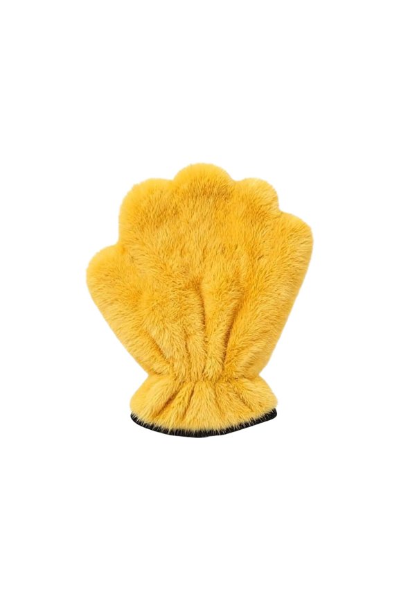 Corals Fleece Pet Grooming Gloves, 2026 New Multi-Functional Bath Towel Mittens, for Quick Drying Dog Cats Bath, Reusable and Lightweight, Gentle Absorbent Towel Gloves for Pet, Yellow