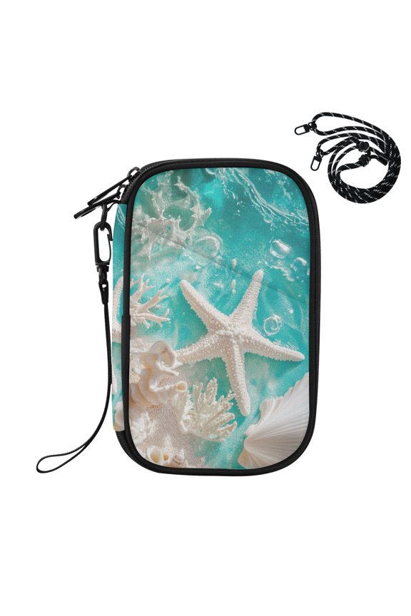 Corals Shells Starfish Seaside Passport Holder Travel Document Organizer Credit Card Case Coin Purse Wallet RFID Blocking
