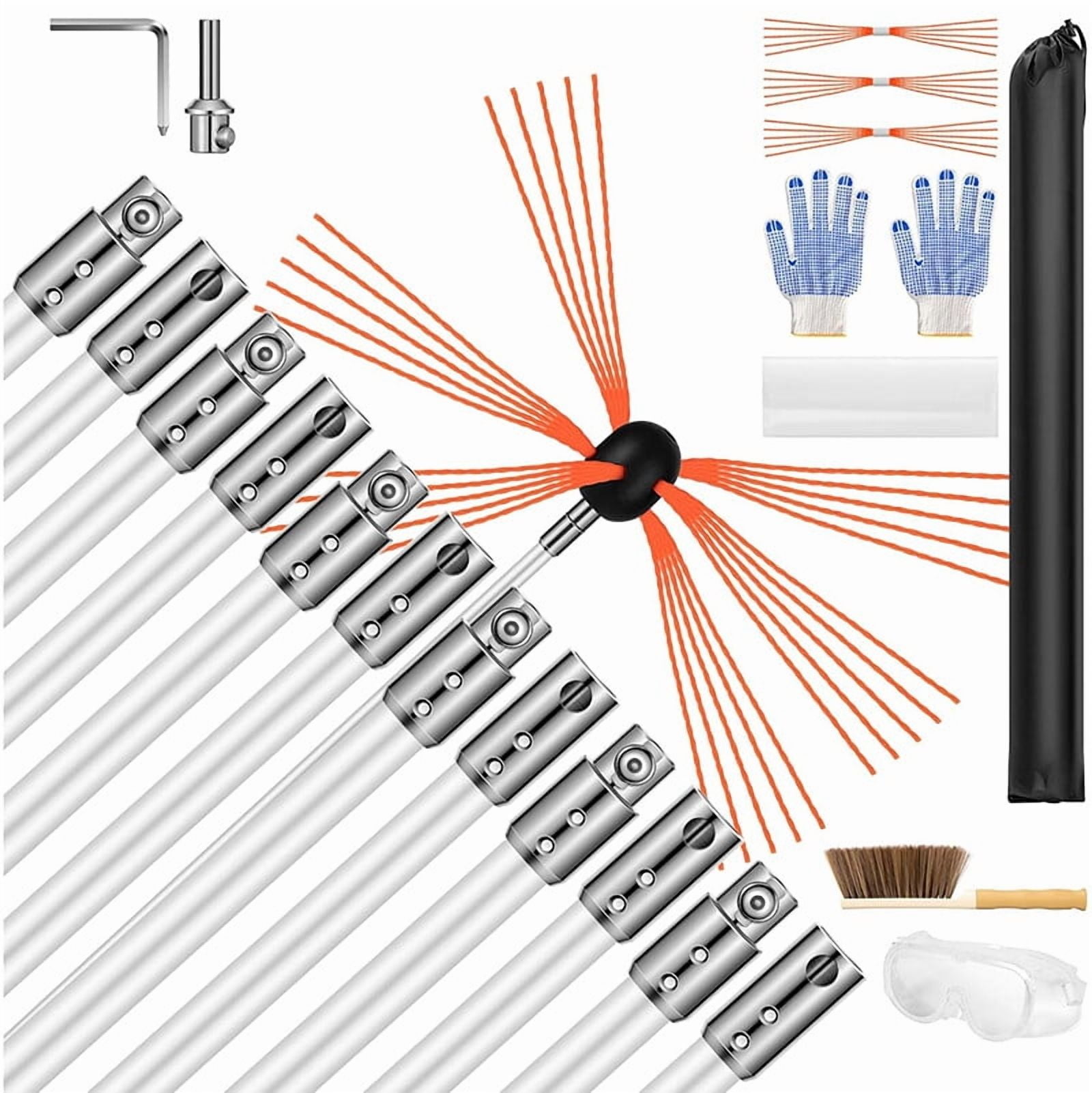 Coraluna Chimney Sweep Cleaning Brush Tool Kit Rotary with Reinforced ...