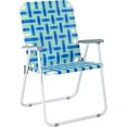 thumbnail image 1 of Coraluna Oversize Patio Lawn Webbed Folding Chairs Set of 2, Outdoor Beach Chair Portable Dining Chair for Outdoor Yard, Garden (Blue, Oversized), 1 of 15