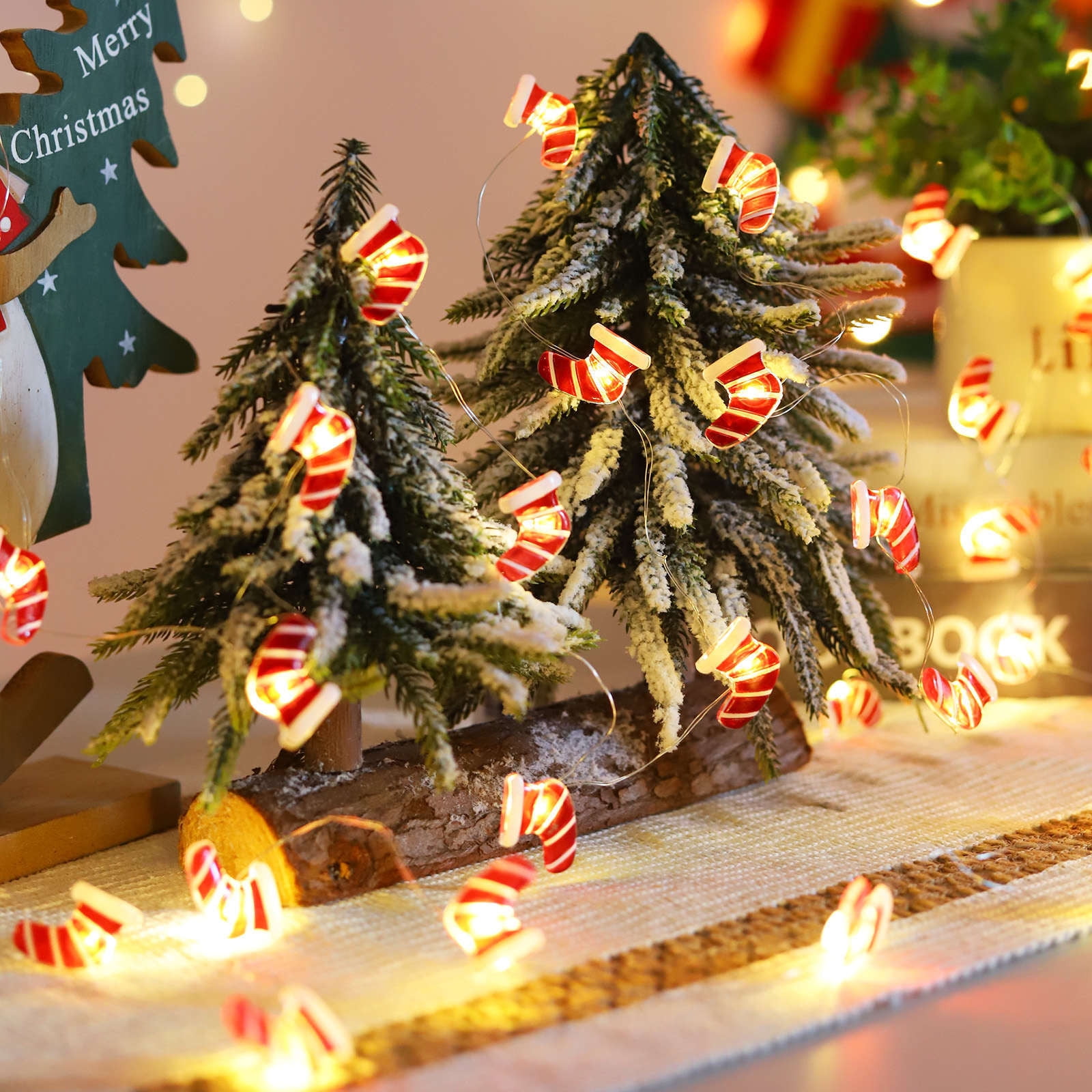 Corashan Grinch Christmas Decoration, Christmas Stocking Lights, 6.56ft