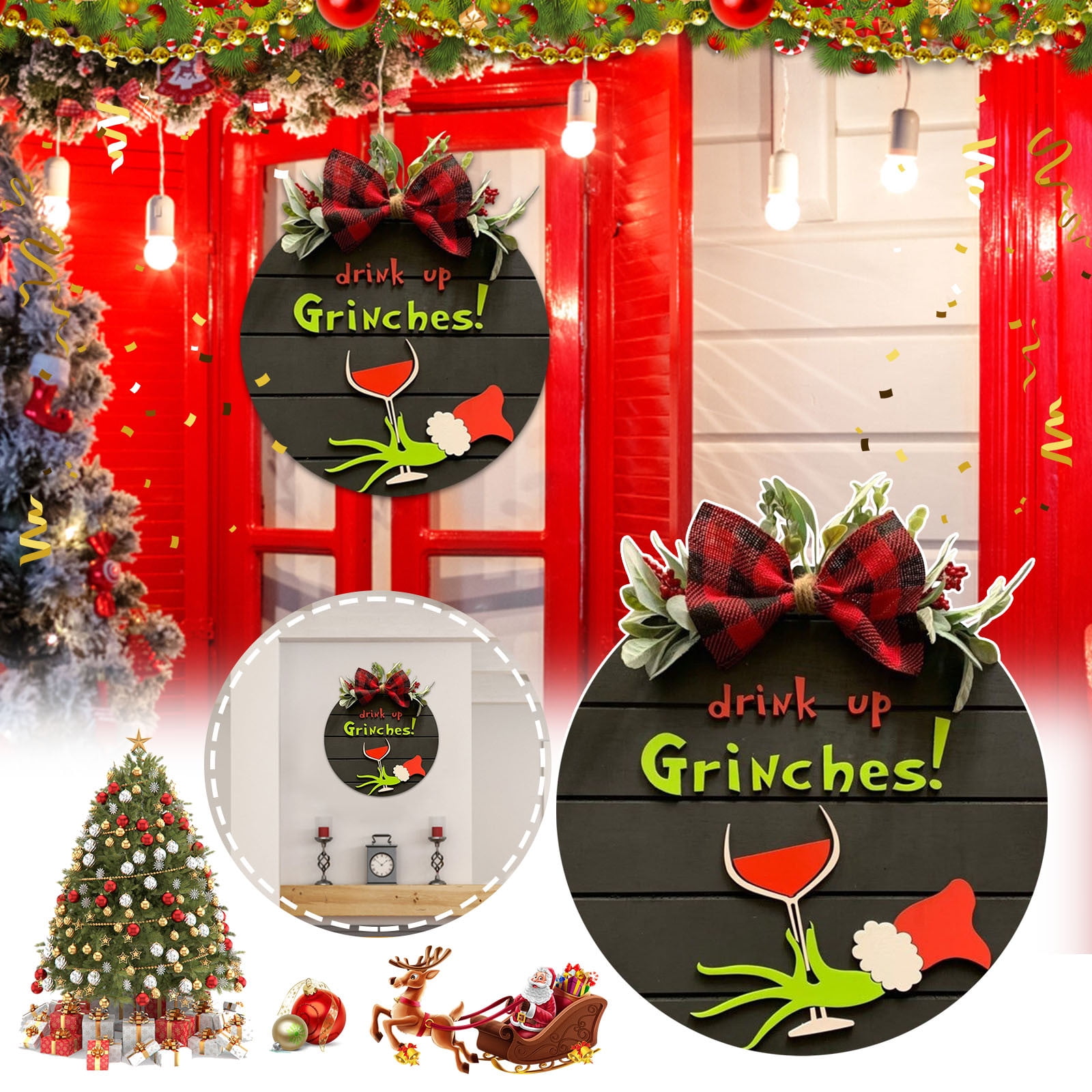 Homchy Christmas Decoration 20Pcs Grinch-Stickers,Grinch-Christmas  Decorations Face Decals Vinyl Sticker,Grinchmas DIY Ornaments,Stickers