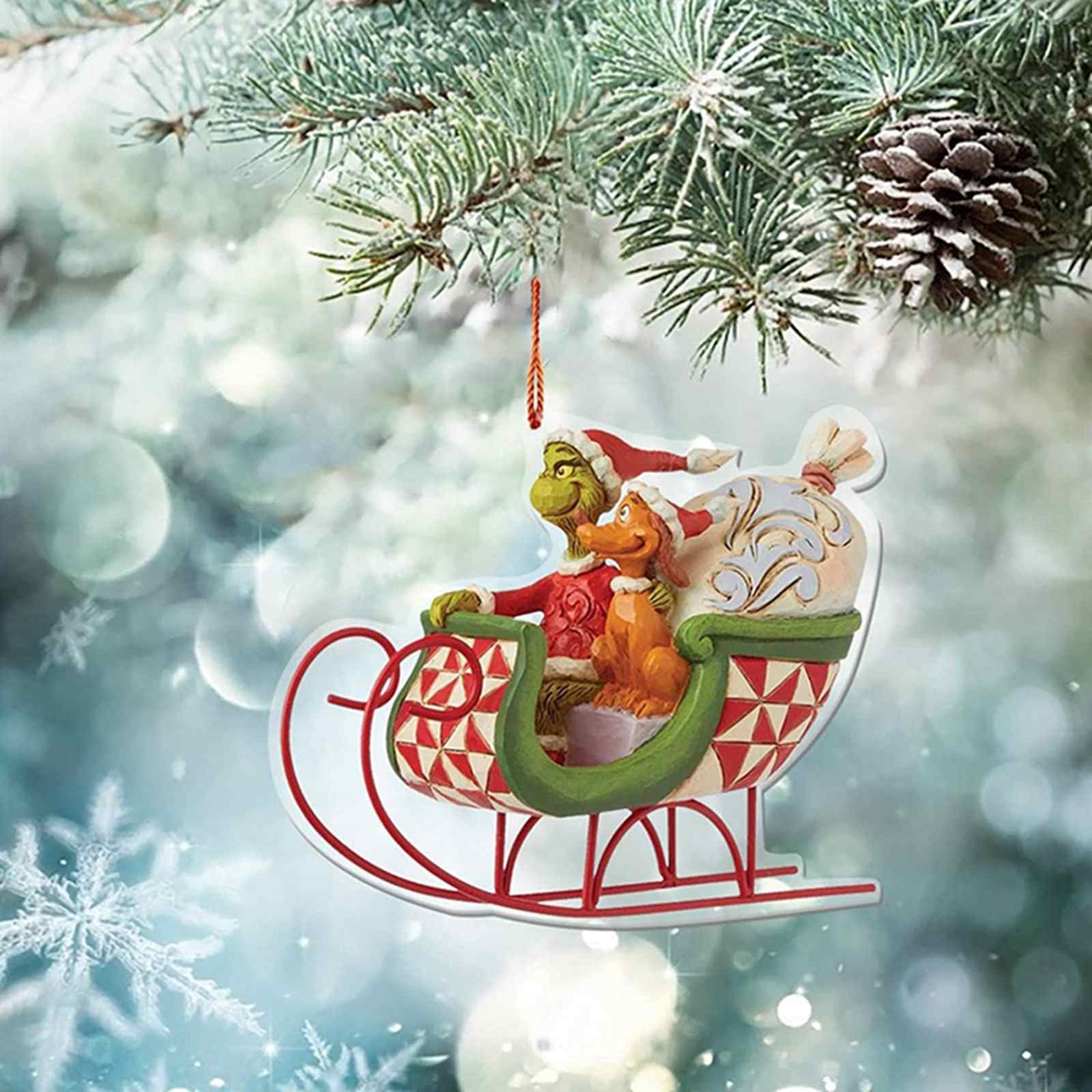 Corashan Grinch Christmas Tree Pendent, Christmas Tree Sports Memorial