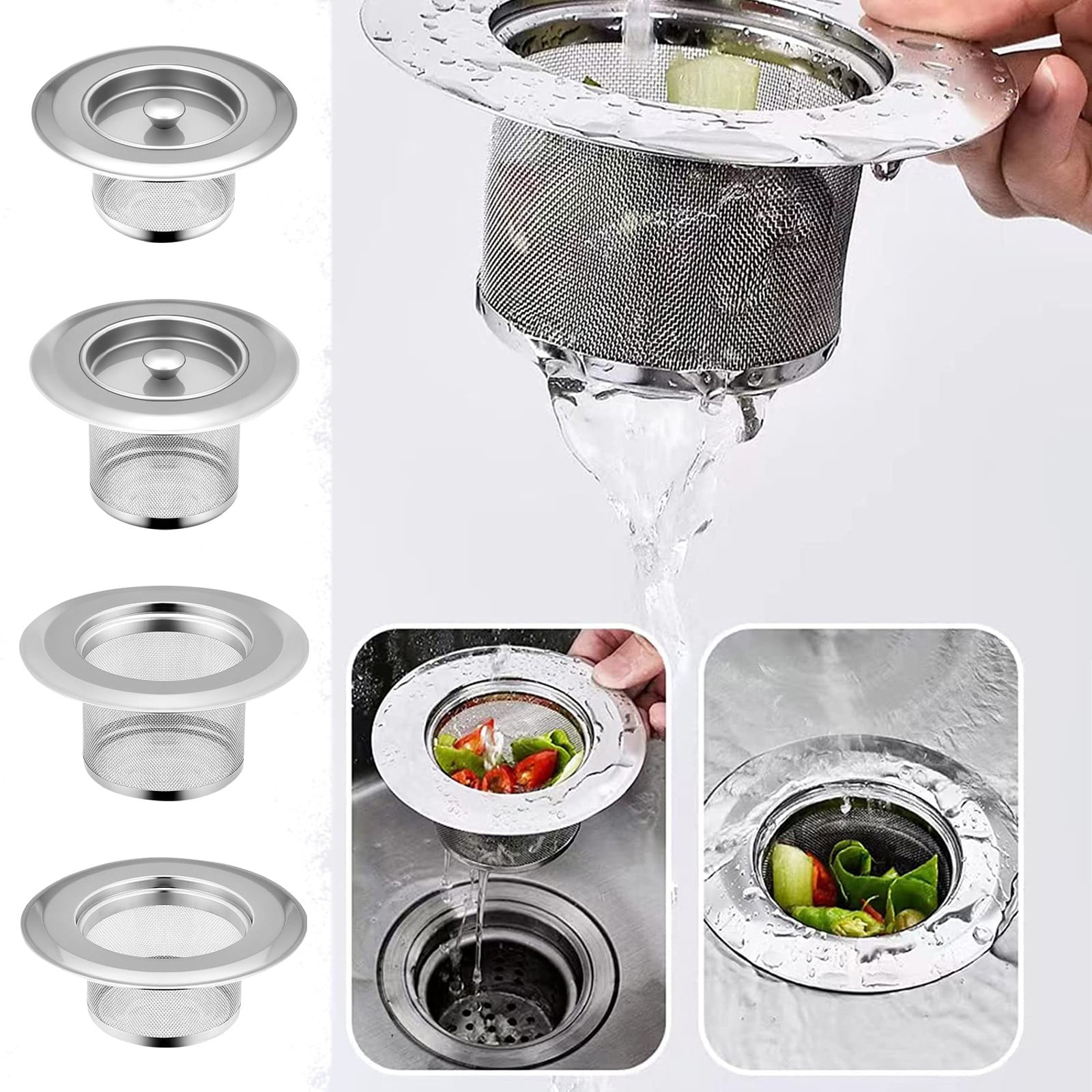 Corashan Kitchen Sink Strainer with Lid Stainless Steel, Sink Strainers