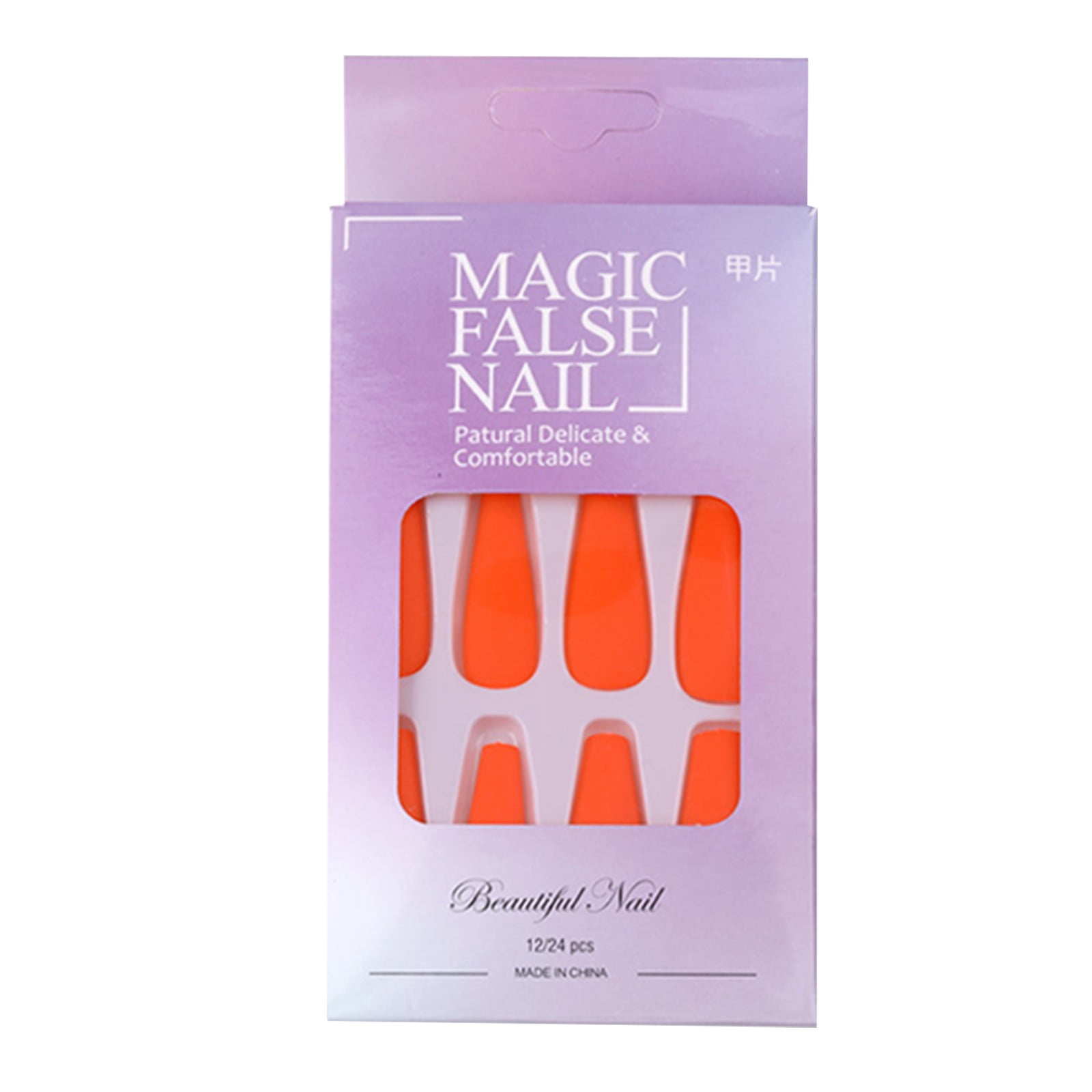 Corashan Nail Stickers 24 Pieces Of Fluorescent Long Glue Color
