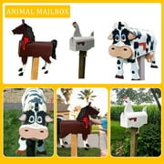Corashan New Unique Horse Cow Chicken Mailbox, Funny Animals Post Box, Handmade Custom Weather-Proof Mailbox Sculptures, Creative Personalized Design Mailbox
