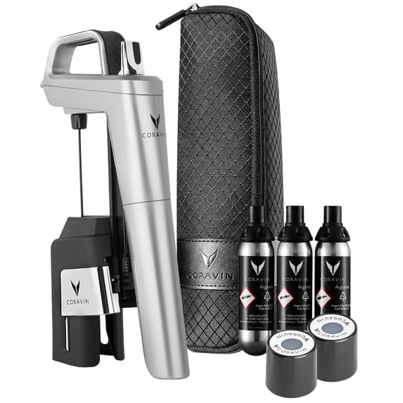 Coravin Model Six Advanced Wine Bottle Opener and Preservation System, Silver