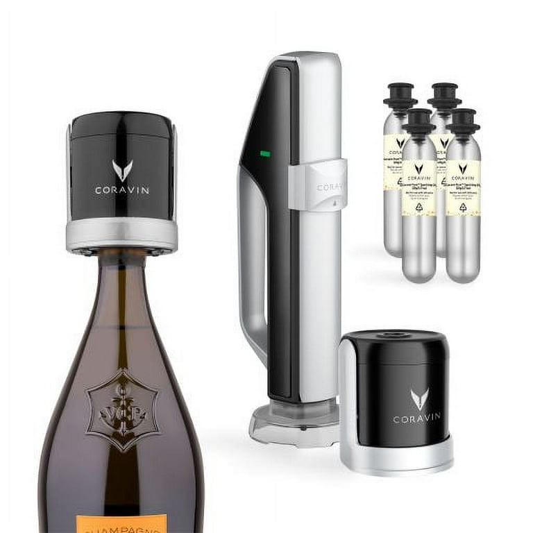 Coravin Sparkling Wine Preservation System - Preserve Wine for 4 Weeks -  Wine Saver for Sparkling Wine - With Pure Sparkling CO2 Gas Capsules - For  Champagne and Other Sparkling Wines 