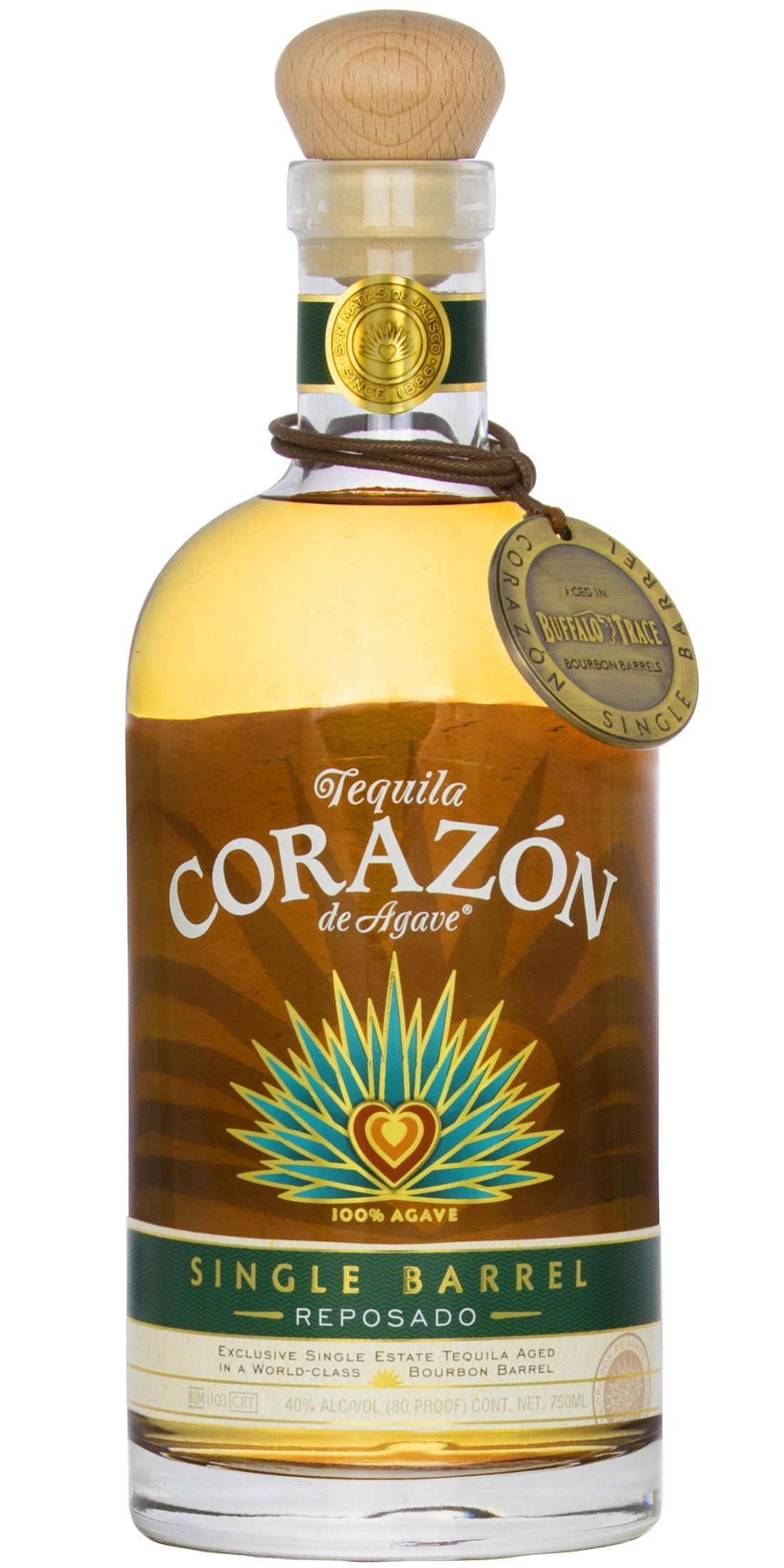 Corazón Single Barrel Reposado Tequila, 750ml 80 Proof