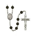 thumbnail image 1 of Corazon Inmaculado de Maria Silver-Plated Rosary 7mm Black Onyx Beads Crucifix Size 1 3/4 x 1 medal charm, 1 of 1