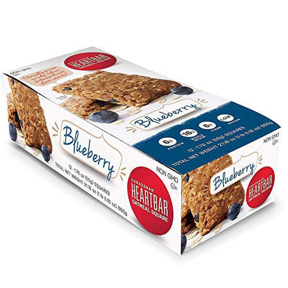 Corazonas Oatmeal Square, Blueberry, 1.76 Ounce, 12 Count (Packaging ...