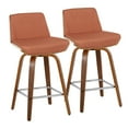 thumbnail image 1 of Corazza Counter Stools for Kitchen Counter in Fabric and Walnut Wood, Counter Height Chairs, Bar Stools Set of 2, Counter Height Chairs, Bar Stools For Kitchen Island, 1 of 6