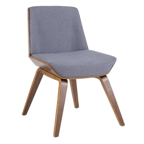 Corazza MidCentury Modern Chair in Walnut and Blue Fabric by