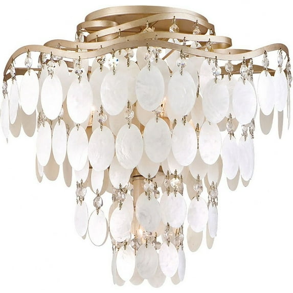 Corbett Lighting 109-34 Dolce 4 Light 16" Wide Semi Flush Ceiling Fixture - Champagne Leaf