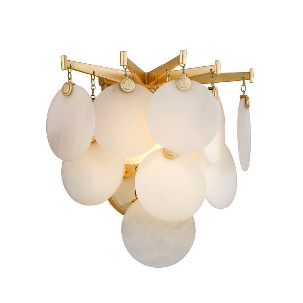 Gold Leaf Natural Stone Dimmable LED Wall Sconce